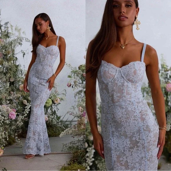 V. Chapman The Ruby Dress in Ice Blue - Picture 7 of 8